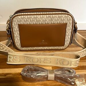 Michael Kors Canvas and Smooth Crossbody Bag